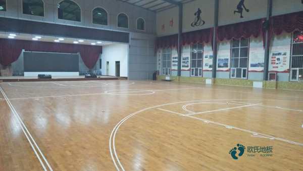 橡胶木篮球馆木地板单层龙骨结构